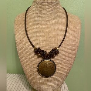 Beautiful tribal style boho brass necklace
